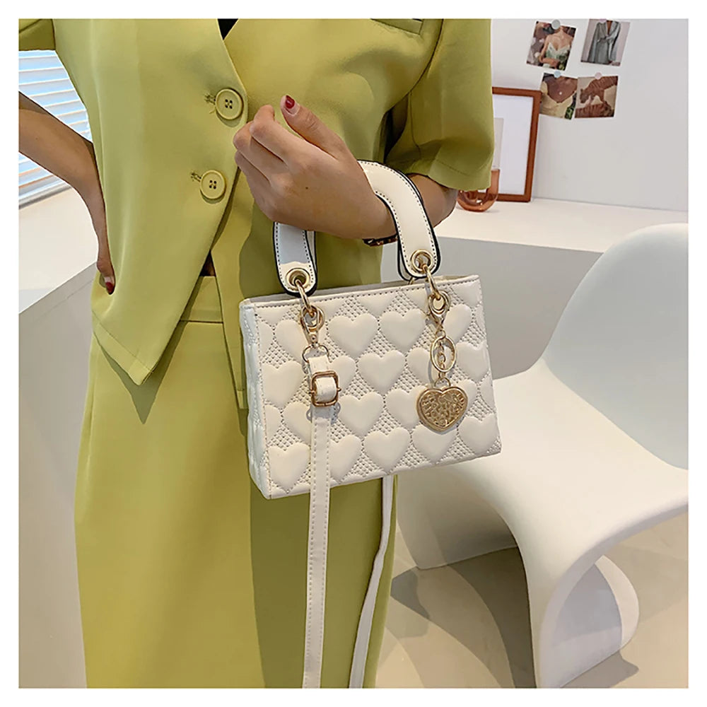 Red Love Patent Leather Bright Surface Handbag High-end Design Sense Wedding Bag Women's New Fashion All-matching Crossbody Bag