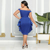 CM.YAYA Women Zipper Side Ruffles Off Shoulder Short Sleeve V-neck Bodycon Midi Dress 2023 Club Evening Sexy Party Dresses