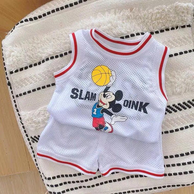 9M-4Years Sports Vest Outfits Boys Casual Loose Sleeveless Tops+Shorts Kids Summer New Design Breathable Basketball Suit Clothes - MAGUSTA BEAUTY