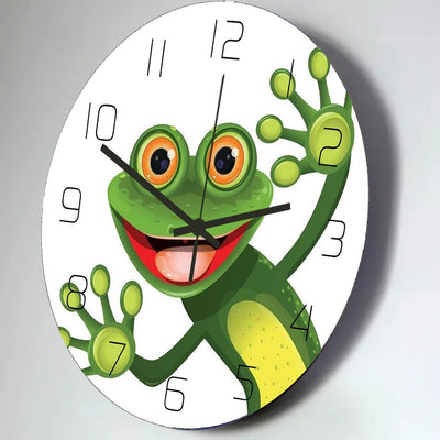 Funny Frog Acrylic Wall Clock Beach Starfish Record Marble Cat Retro Wall Decoration Clocks for Living Room Bedroom Office Home