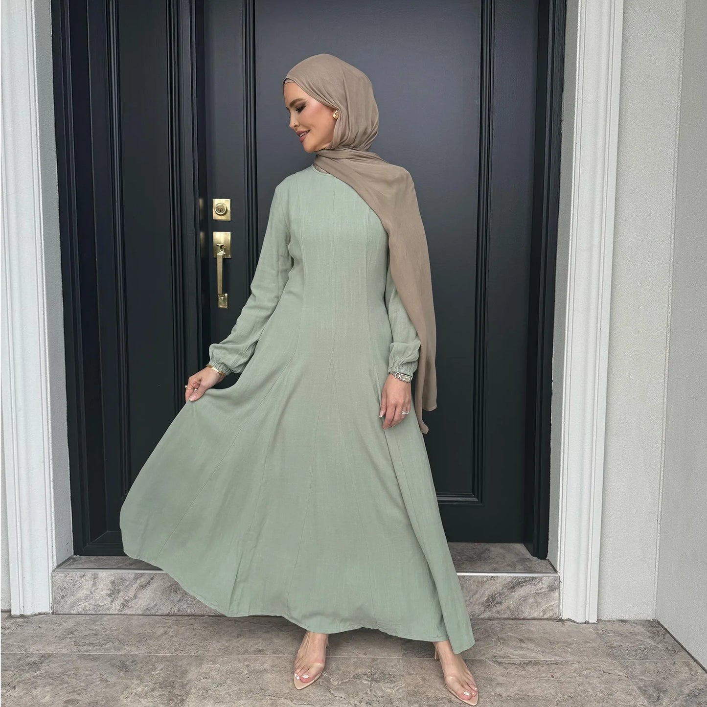 Muslim Abaya Women Dresses Solid Slim Jalabiya Eid 2025 Ramadan Morocco Islam Vestidos Largos Arab Long Robe Dubai Abayas Kaftan