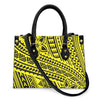 Women Pu Handbag Custom Wholesale Polynesian Tribal Floral Design Women Shoulder Bag Large Capacity Travel Temperament Women Bag