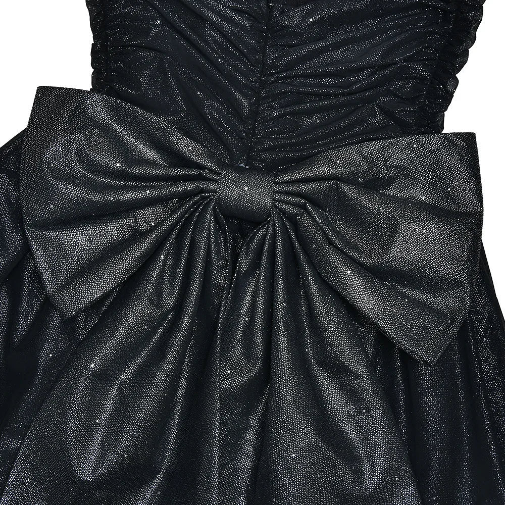 Fantoye Glitter Bright Silk Sparkling Bow Women Dress Apricot Spaghetti Strap Mini Dress Female Spring Slim Elegant Party Dress