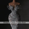 Luxury Lace Wedding Dresses Crystal Pearls See Through Princess Bridal Gowns Arabic Dubai Bata Novia Customized