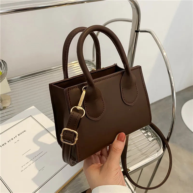 Yogodlns Vintage Mini Crossbody Bag Women PU Leather Small Messenger Bag Elegant Shoulder Bag Designer Handbag Casual Lady Purse