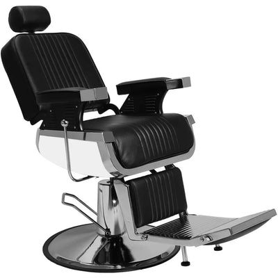 Heavy Duty Reclining Barber Chair with Headrest & Supports up to 500lbs & 360 Degrees Rolling Swivel,