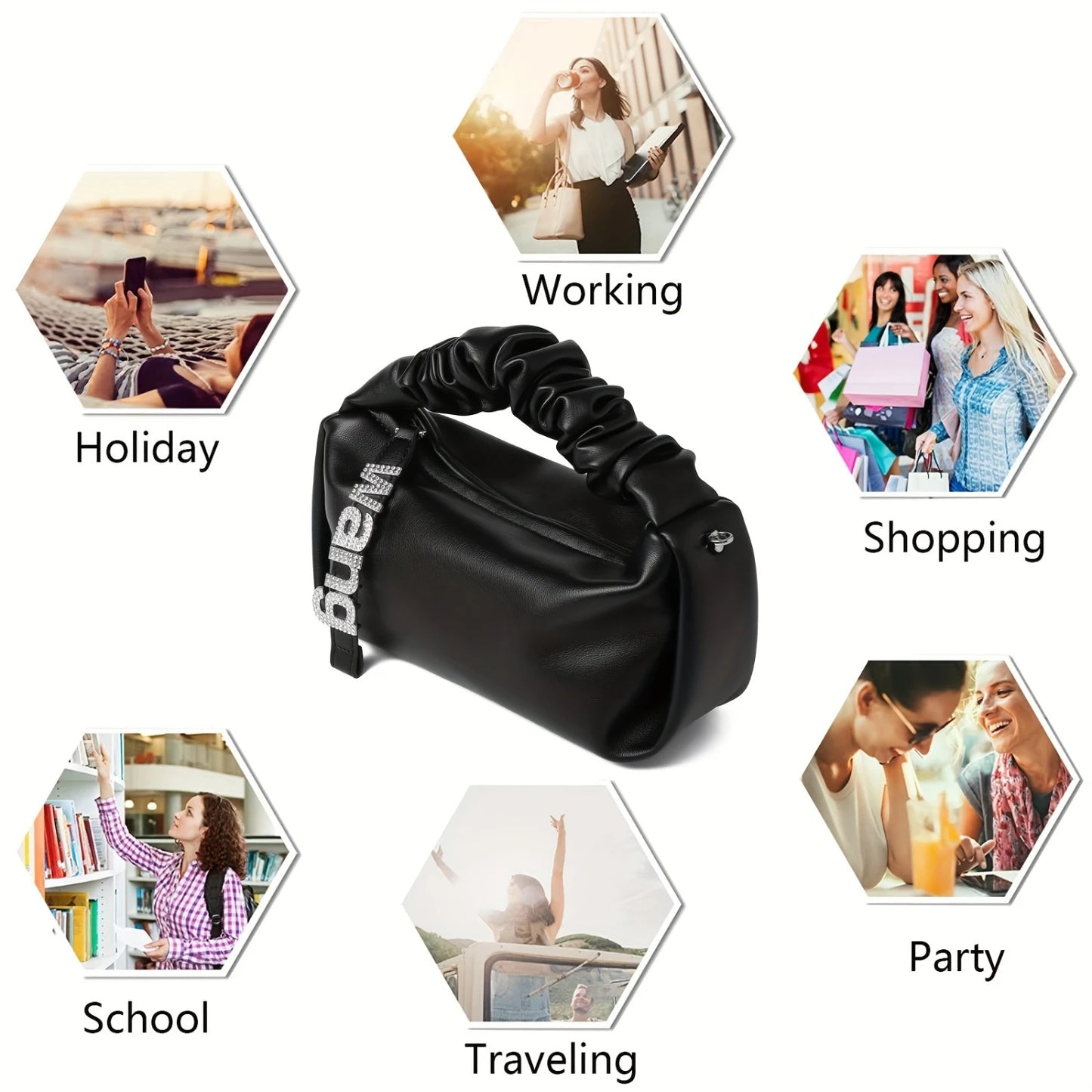 Small Designer Cloud Pouch Bag for Women, Soft Crossbody Purse