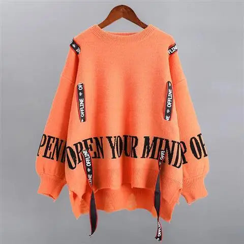 Round Neck Loose Knit Sweater for Women's 2023 Spring and Autumn Korean Version New Fashionable Casual Women's Top
