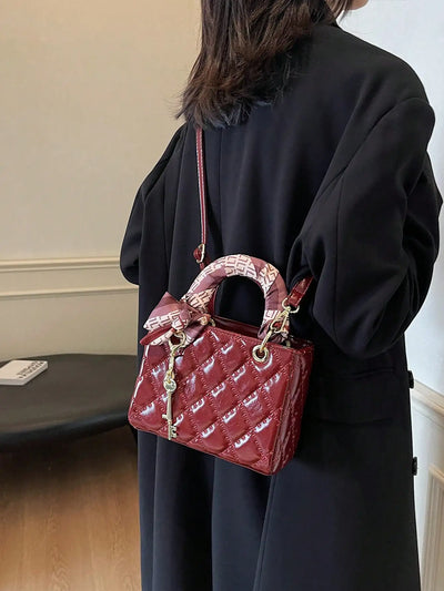 Small And Niche High-End Lurxury Handbag For Women 2024 Fashionable New Diamond Grid Handbag, Single Shoulder Crossbody Bag
