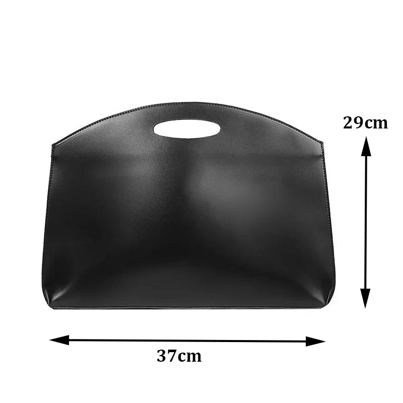 Women's Handbag New Large-capacity File Bag Fashionable Versatile Commuter Bag Leather Briefcase Envelope Clutch Bag