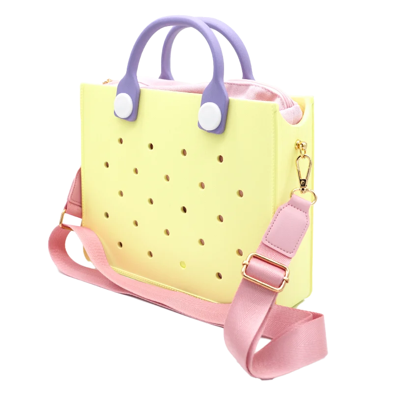 EVA Large Leather Shoulder Bag Handbag Tote Bag Storage for Women Casual Waterproof Beach Bag Hole Fit Charm Fashion Storage Bag