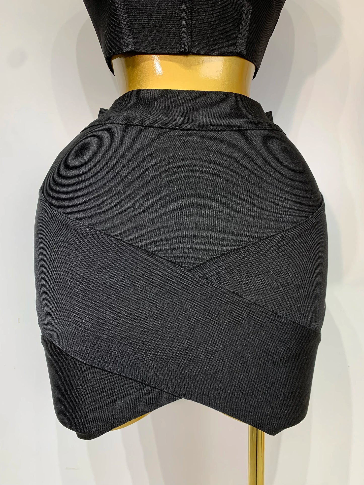 Women Sexy Top Short Skirt Bodycon Bandage Two Pieces Sets White Black 2025 Evening Party Luxury Birthday Outfit Nightclub Suits