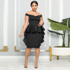 CM.YAYA Women Zipper Side Ruffles Off Shoulder Short Sleeve V-neck Bodycon Midi Dress 2023 Club Evening Sexy Party Dresses