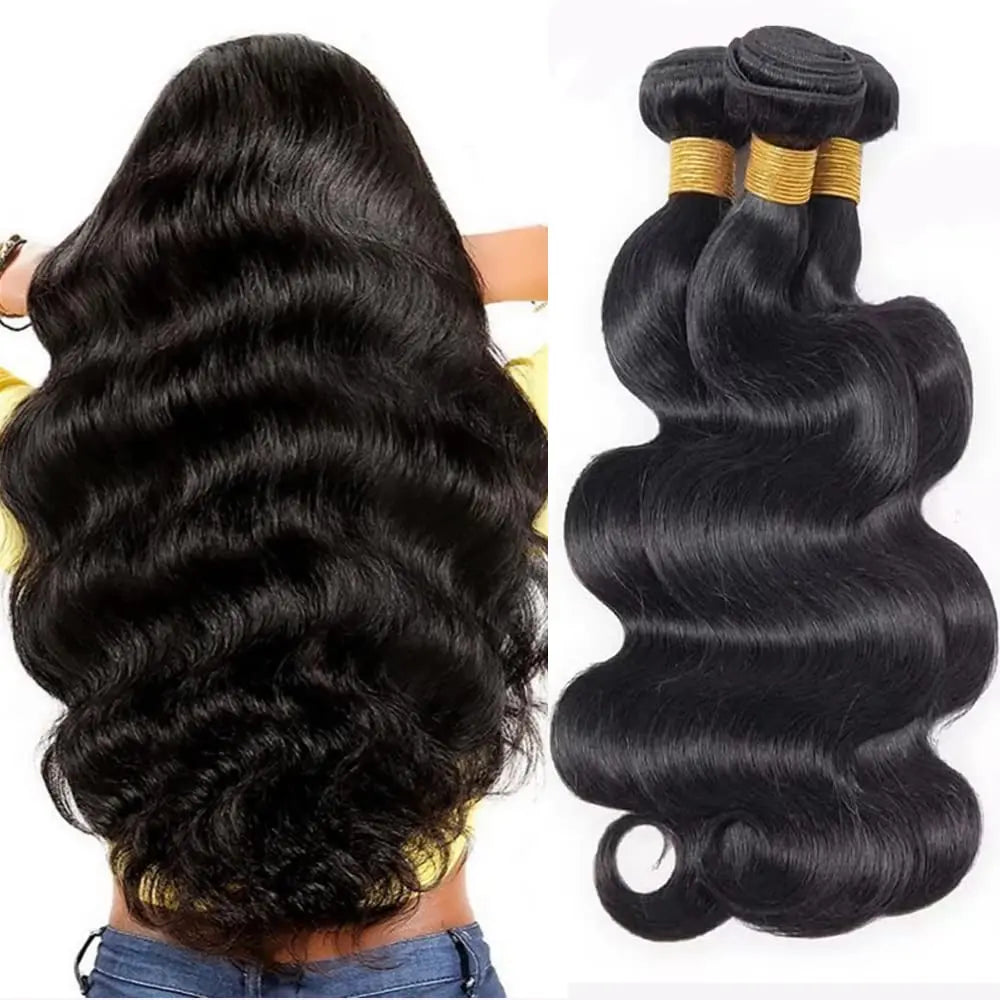 12A Brazilian Body Wave Bundles 100% Unprocessed Virgin Hair Body Wave 3 Bundles Human Hair Weave Bundles Deals Natural Black