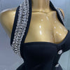 2025 Women Black Sexy Off the Shoulder Shinning Crystal Bodycon Bandage Long Dress Gloves Elegance Celebrate Evening Party Dress