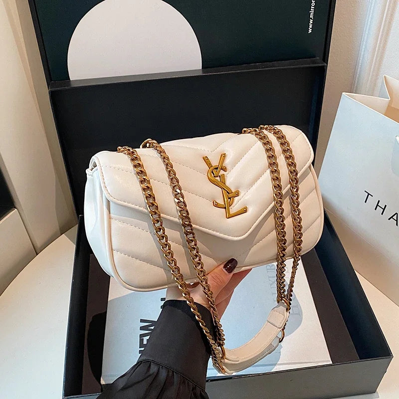 Luxury Ladies Handbag Genuine Leather Shoulder Bag Women's Crossbody Tote Elegant Designer