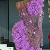 Vestidos De Fiesta Lavender Ruffles Tiered Pageant Party Gowns Women Celebrity Red Carpet Dress Aso Ebi Prom Gowns Customized