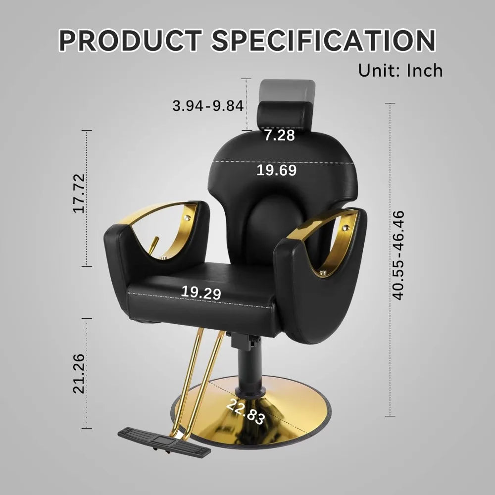 Barber Chair, Salon Chair for Hair, Height Adjustable Hair Chair with ProfessionalHydraulic PUM, Beauty Salon Hairdresser Chair
