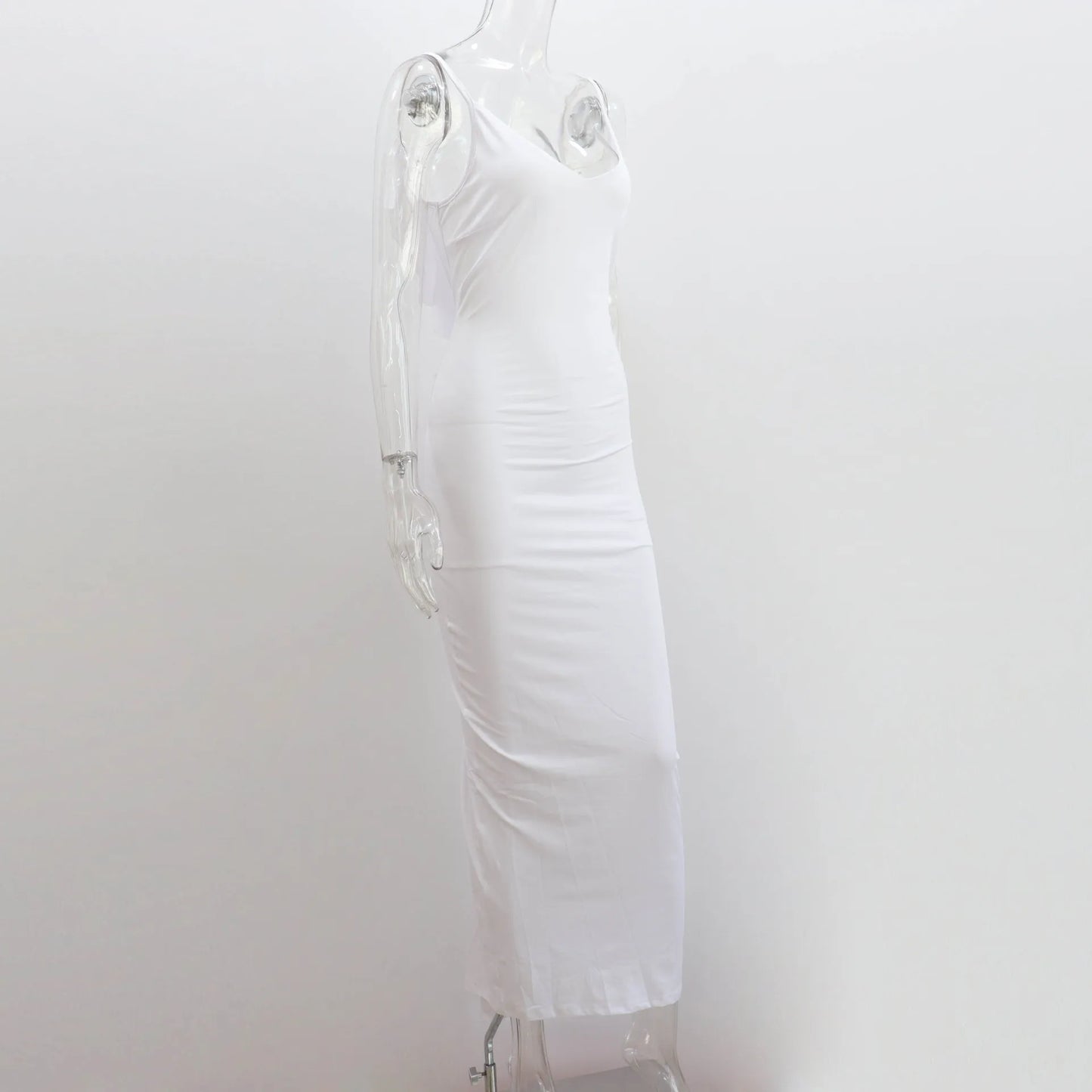 Ruffles Backless Sheath Bodycon Maxi Dresses Party Sleeveless Camisole Robe Femme V Neck Summer Dress Woman Sexy Vestidos Mujer