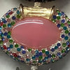 XIYUAN Oval Shaped Crystals Evening Clutch Bags Women Boutique Diamond Clutch Purses And Handbags Bridal Wedding Gem Phone Purse