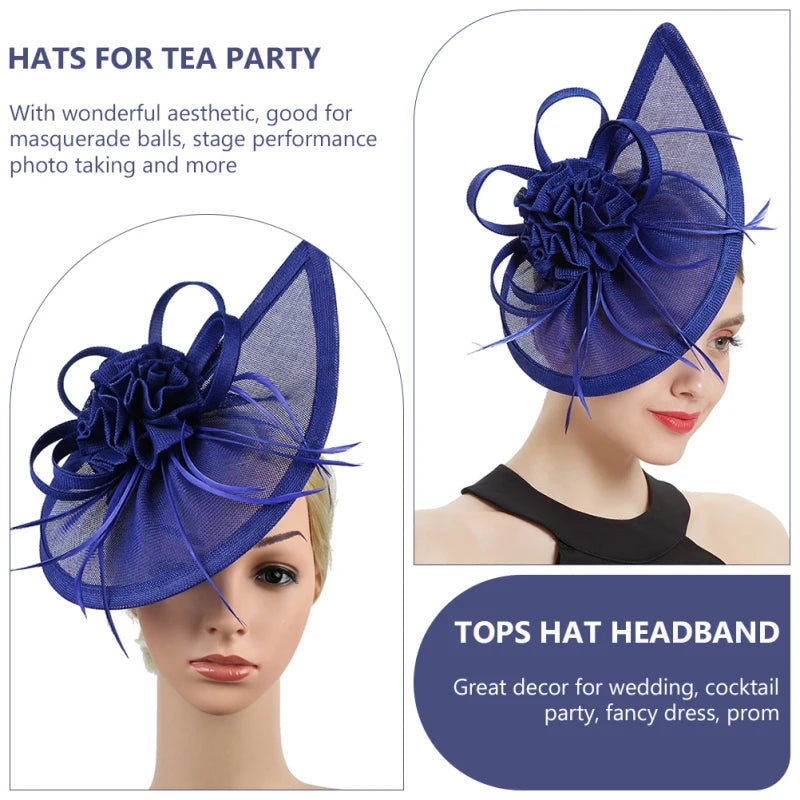 2023 New Tea Party Teardrop Sinamay Fascinator Kentucky Derby Hat Fascinator Pillbox Hat Headband for Cocktail
