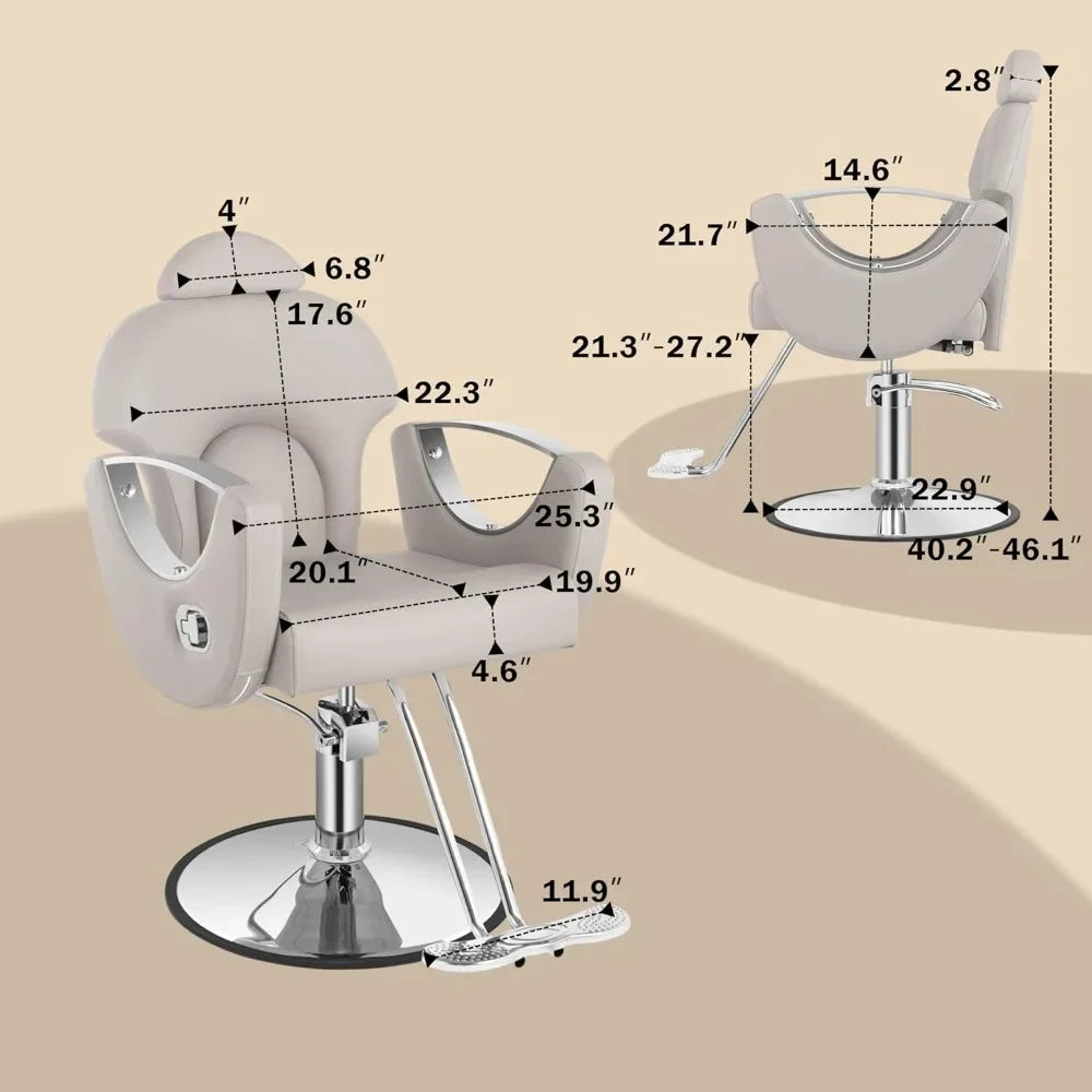 Barber Chair, Salon Chair for Hair, Height Adjustable Hair Chair with ProfessionalHydraulic PUM, Beauty Salon Hairdresser Chair