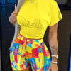 2022 Summer Women's Casual Fashionraglan Sleeve Tie Dye Top + Pants Two Piece Camo Pants Leopard Print Tow Piece Set Ladies Suit