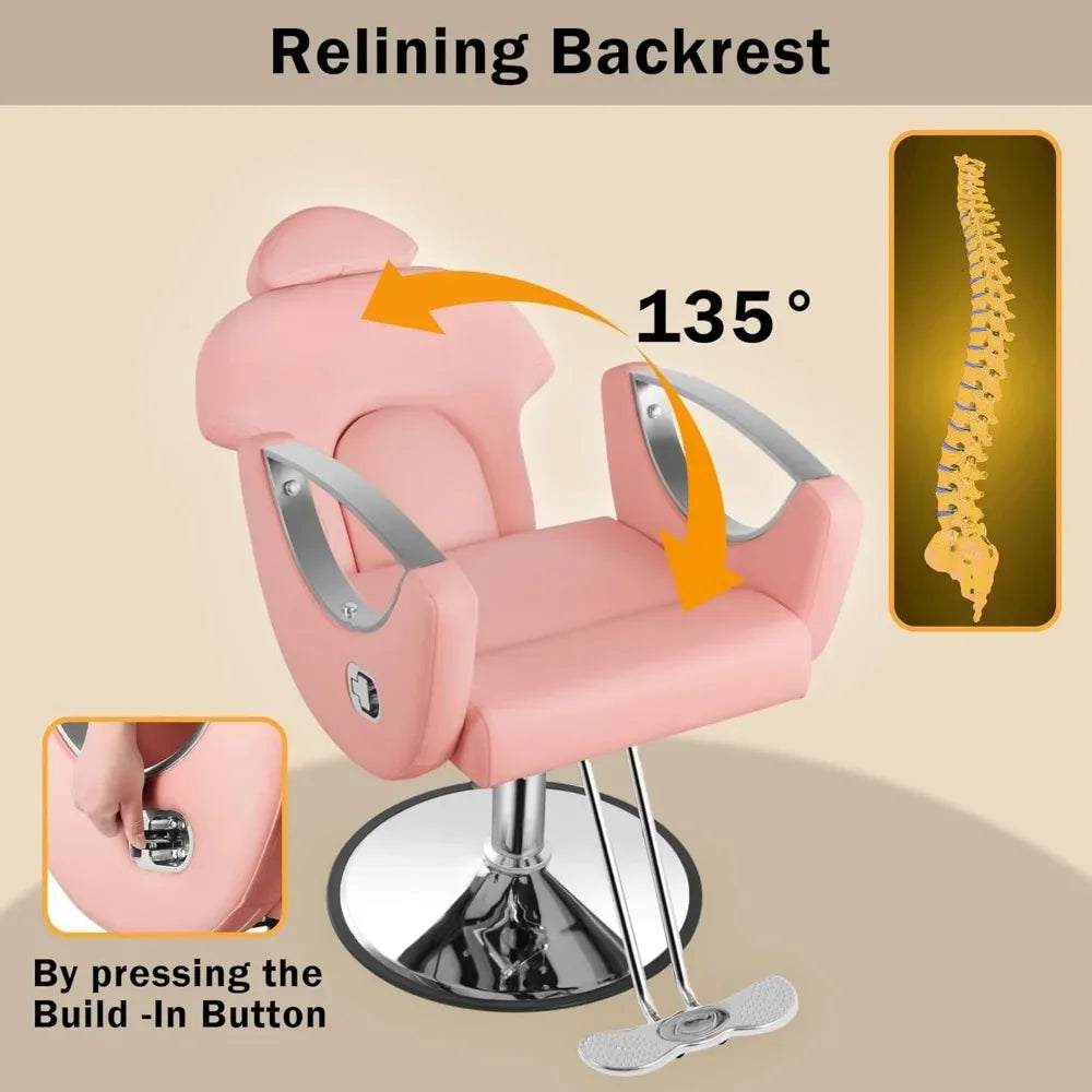 Barber Chair, Salon Chair for Hair, Height Adjustable Hair Chair with ProfessionalHydraulic PUM, Beauty Salon Hairdresser Chair