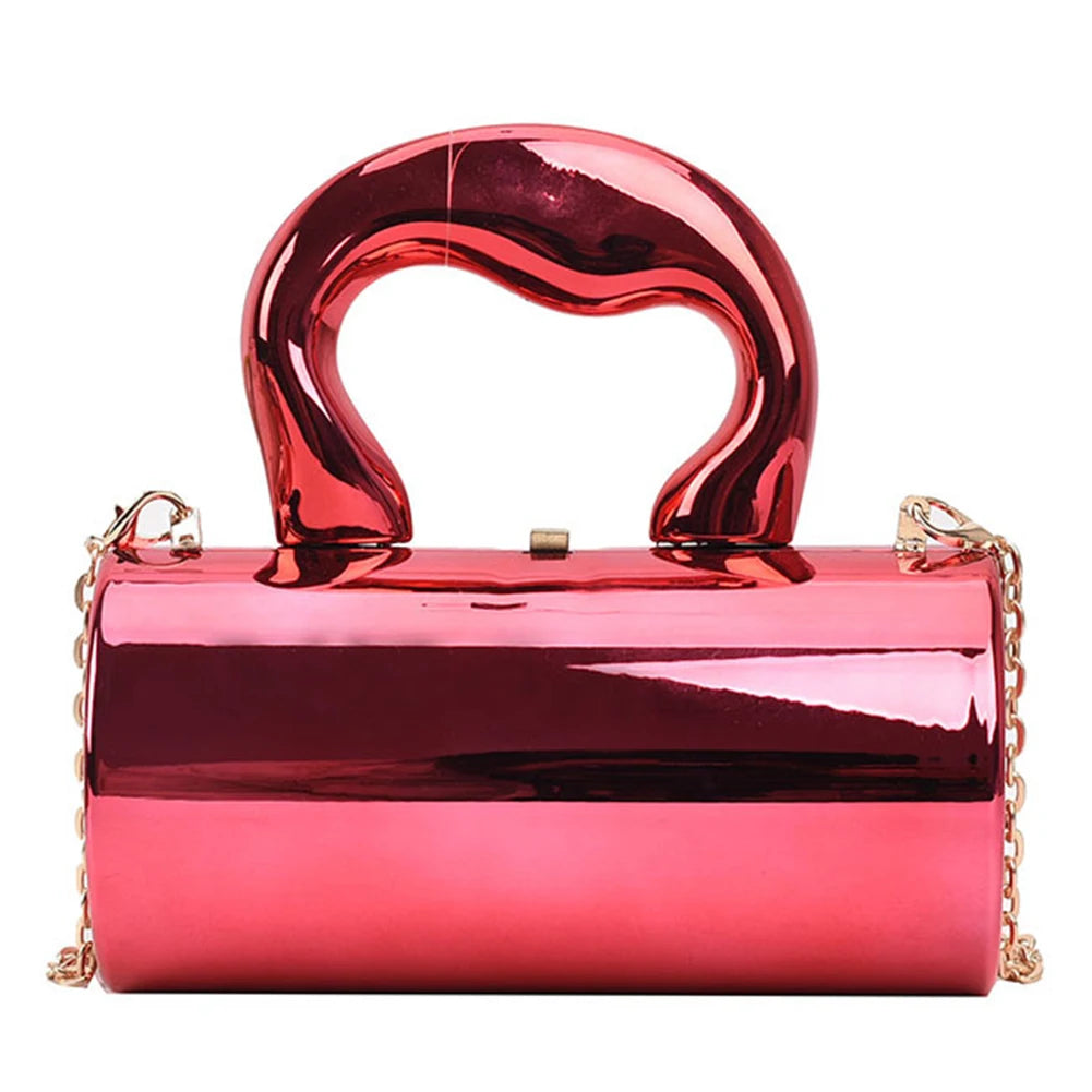Women Mini Evening Bag Metal Handles Wallet Shoulder Bag Solid Color Clutch Bag Large Capacity Everyday Shoulder Bag Daily Bag