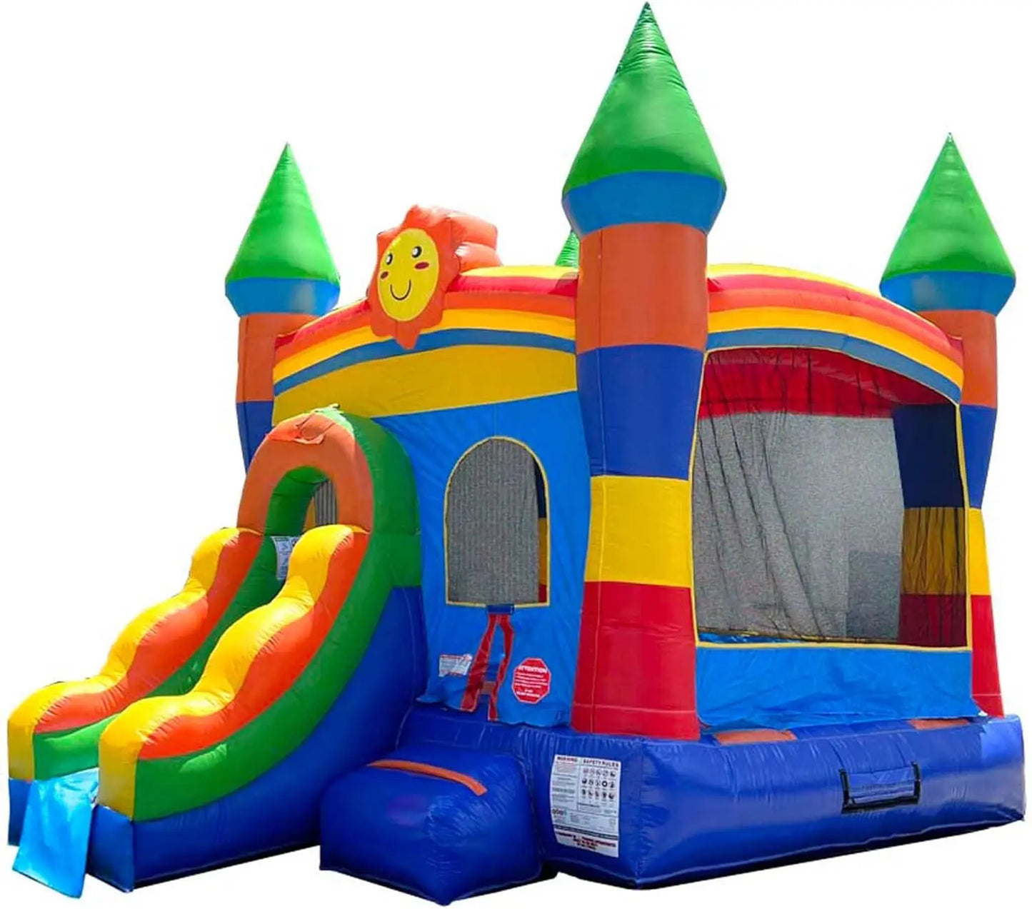 Playhouse.Pogo Inflatable Bounce House with Inflatable Water Slide for Kids,Backyard Commercial Castle Outdoor Playhouse Bouncer