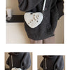 Vintage Y2K Small Chain Rivet Shoulder Bag Heart Shaped Purse Handbag Red PU Leather Gothic Tote Bag Fashion Women Crossbody Bag