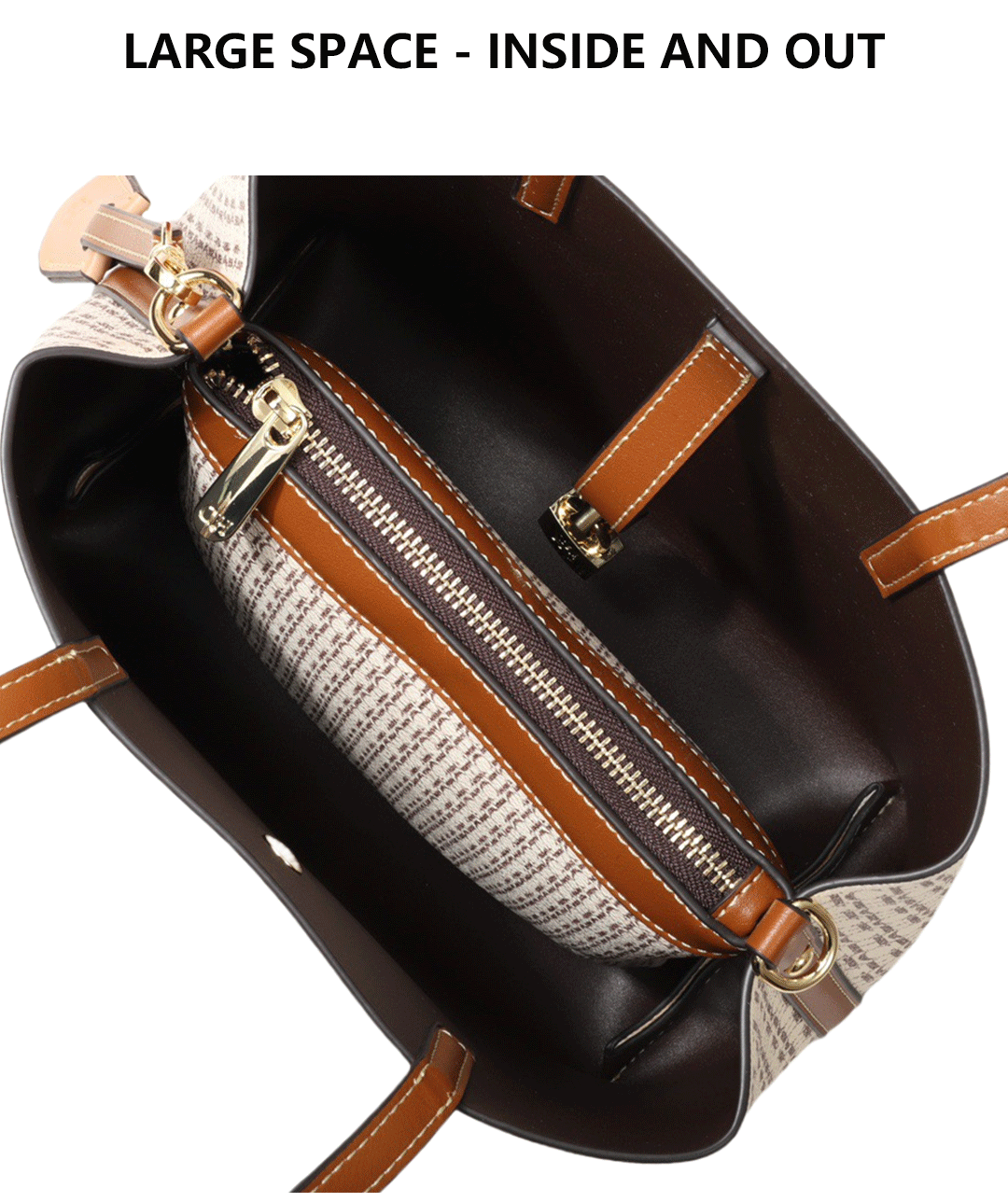 CH Premium Versatile Leather Crossbody Bag Ladies Large Capacity Daily Commuter Tote Bag Letter Print Design Ladies Fashion