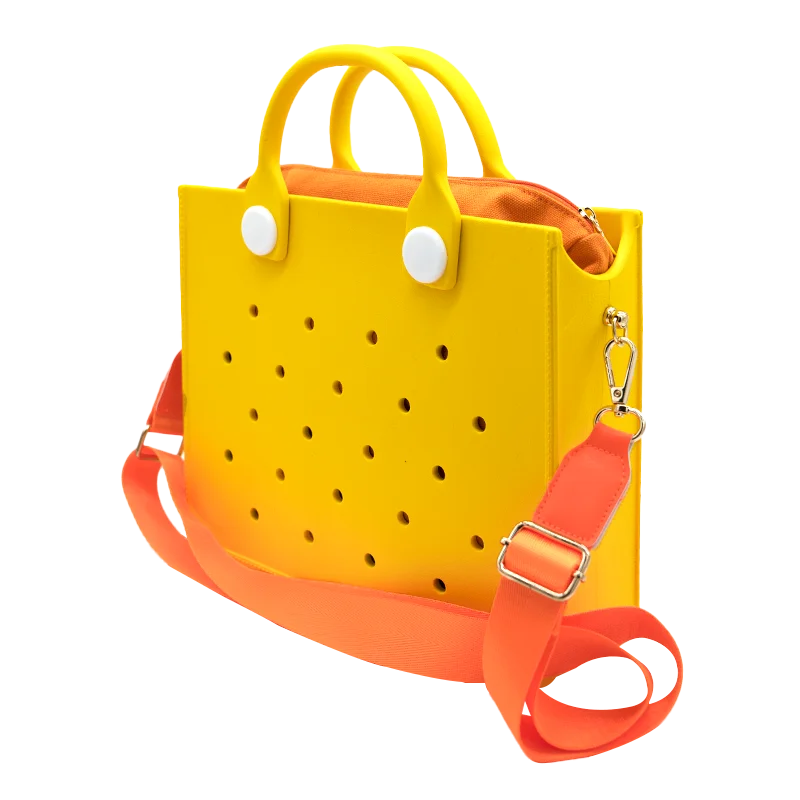 EVA Large Leather Shoulder Bag Handbag Tote Bag Storage for Women Casual Waterproof Beach Bag Hole Fit Charm Fashion Storage Bag