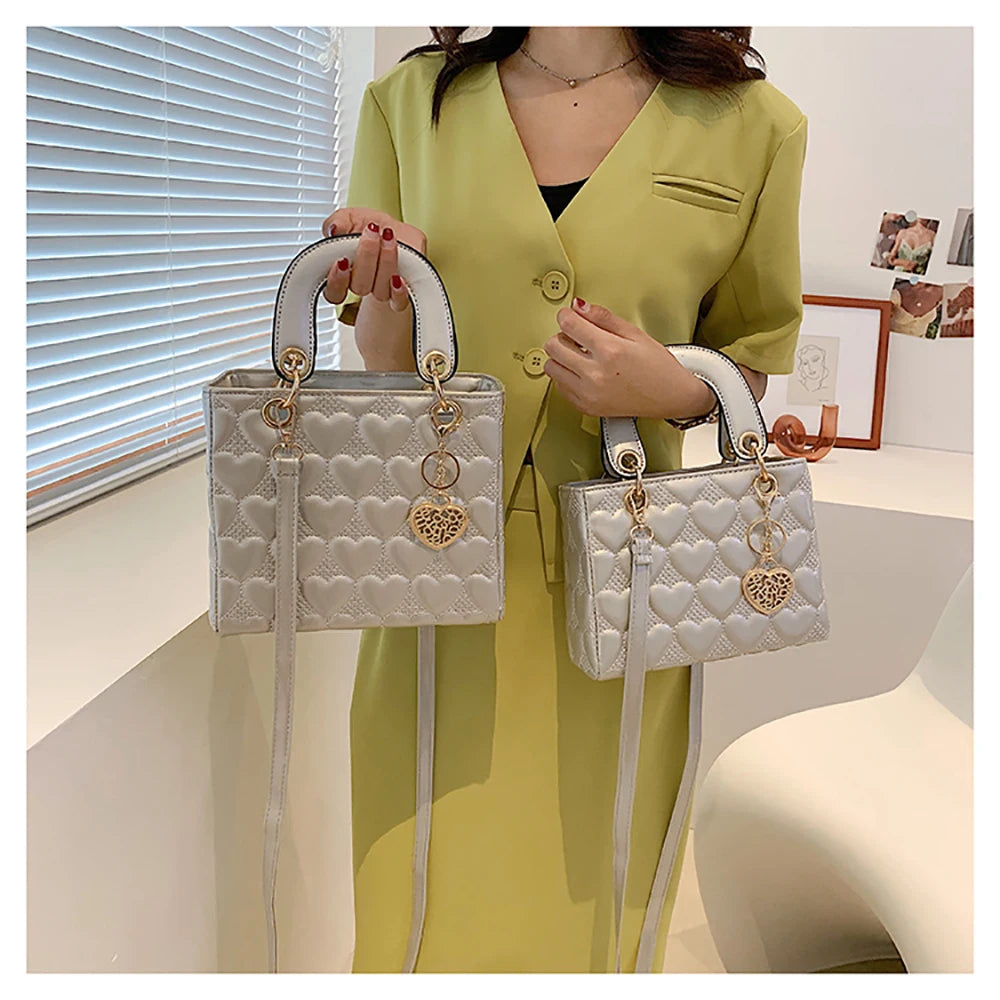 Red Love Patent Leather Bright Surface Handbag High-end Design Sense Wedding Bag Women's New Fashion All-matching Crossbody Bag
