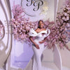 Customized Pearls Wedding Dresses Sequins Mermaid Bridal Gowns Beading Customized Slim Princess Sweep Train Bride Dress Vestidos