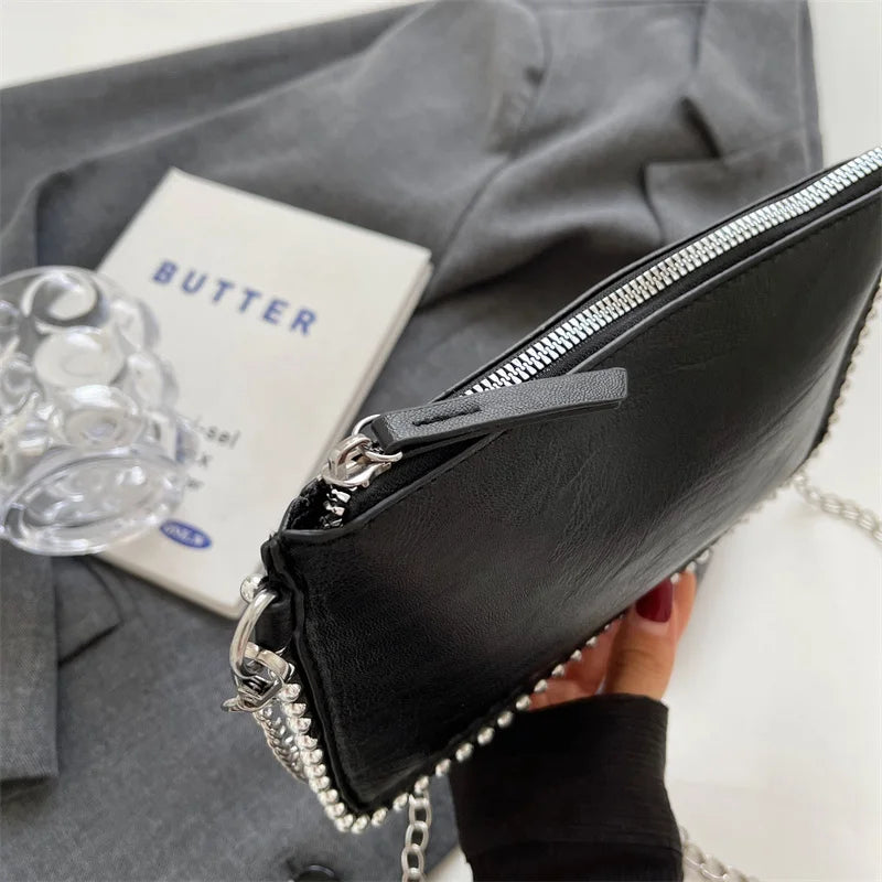 Solid color Design Crossbody Bags For Women Fashion Chain Mobile Phone Purses Fashion Shoulder Messenger Bag Sac A Main Female