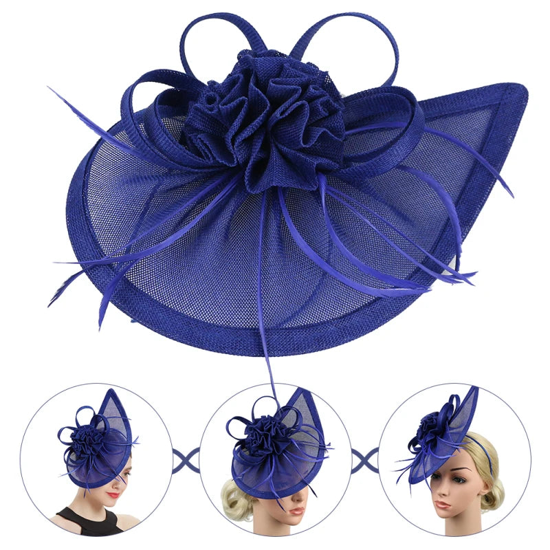 2023 New Tea Party Teardrop Sinamay Fascinator Kentucky Derby Hat Fascinator Pillbox Hat Headband for Cocktail