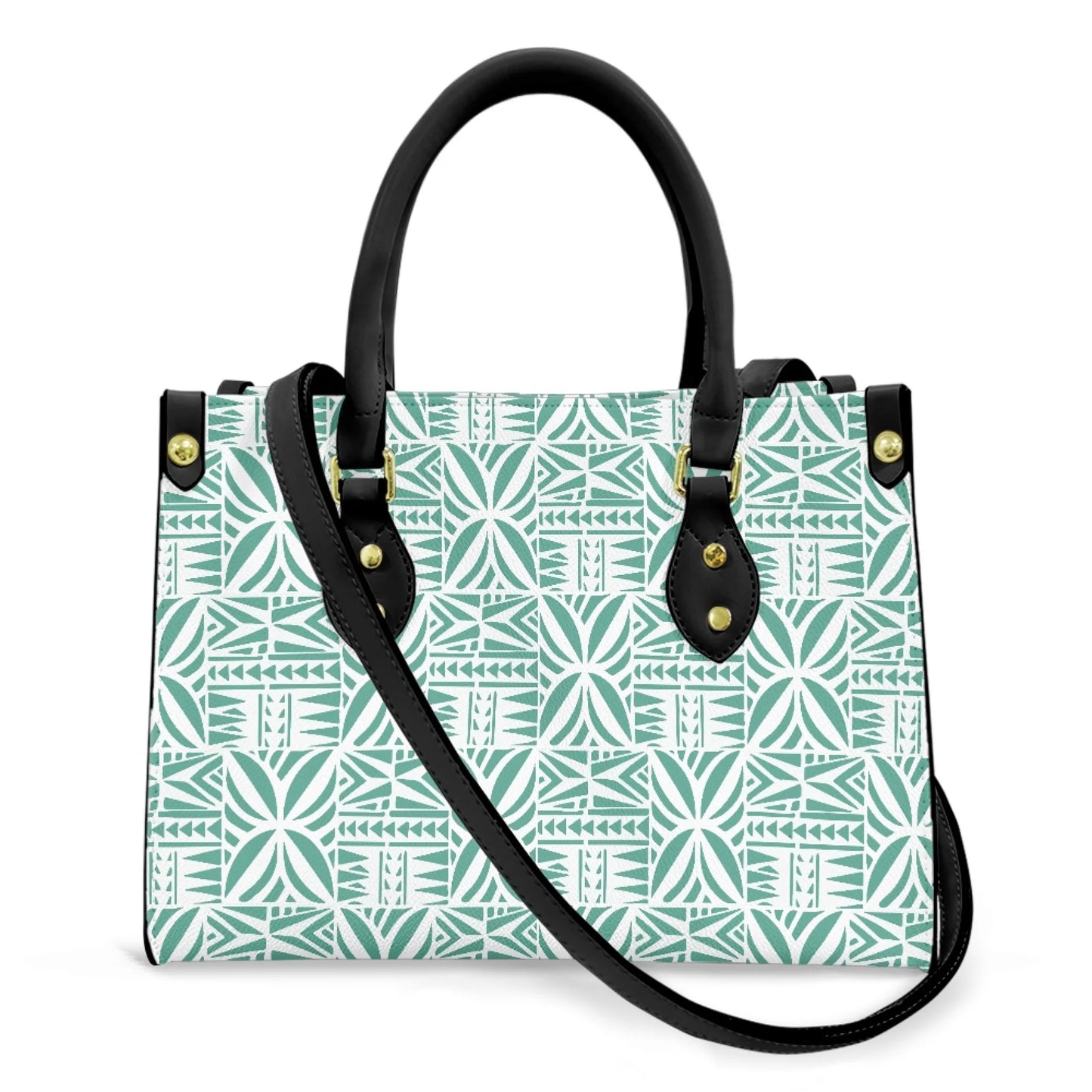Women Pu Handbag Custom Wholesale Polynesian Tribal Floral Design Women Shoulder Bag Large Capacity Travel Temperament Women Bag