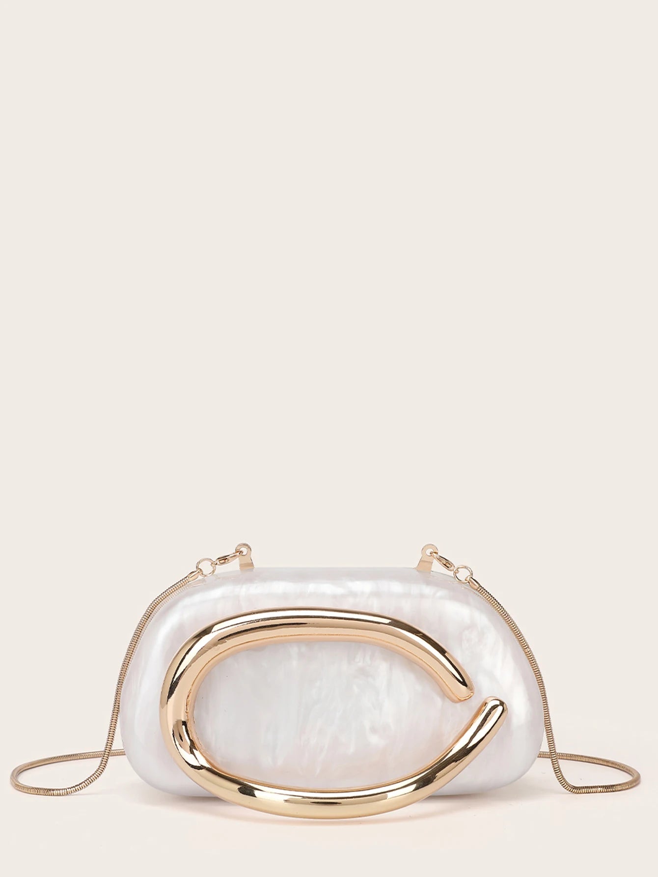 Women Acrylic Clutch Box Handbag Metal Handle Evening Bag Trendy Ladies Shoulder Crossbody Purse for Wedding Prom Cocktail Party