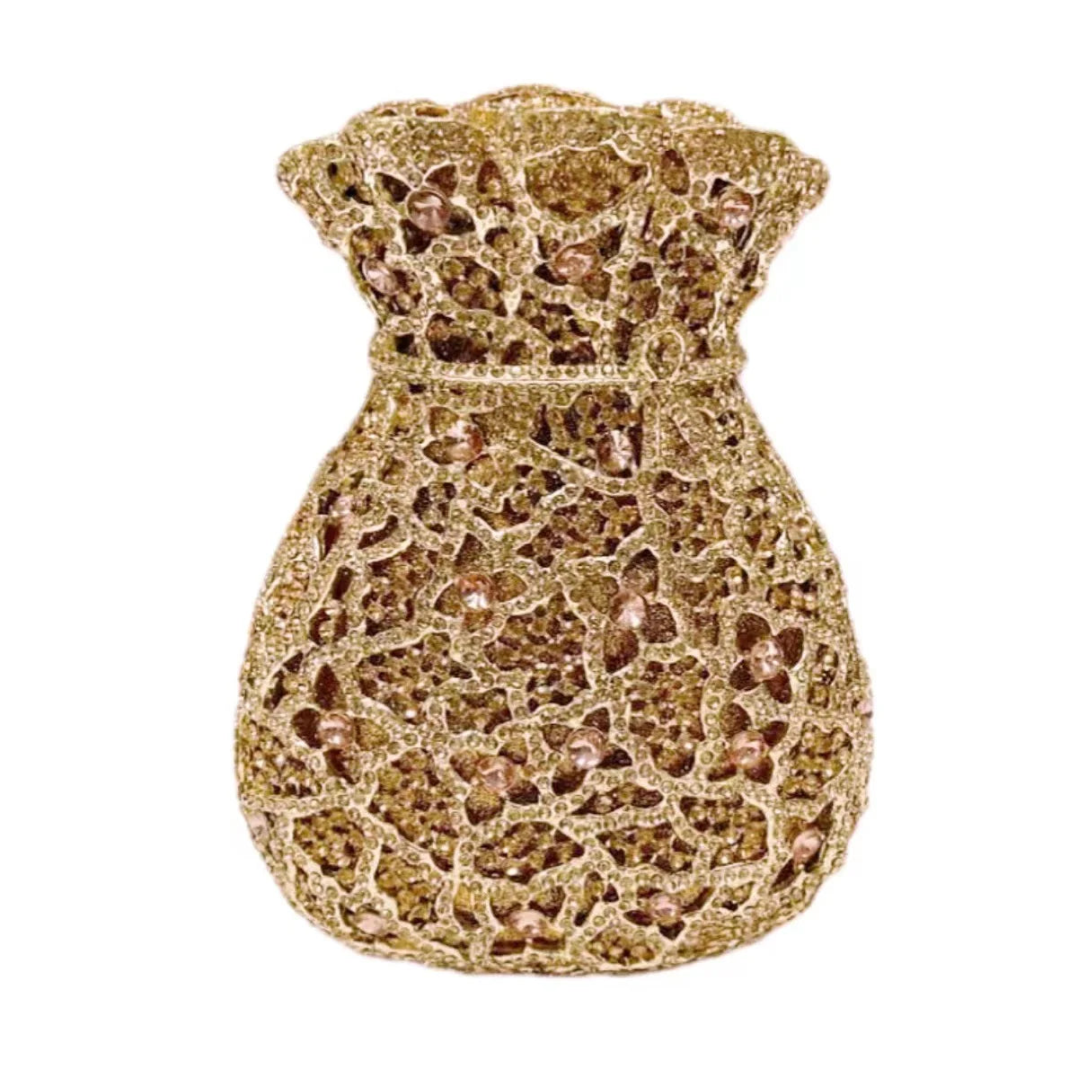Newest Flower Vase Rhinestone Evening Bags Women Crystal Handbags Metal Chain Elegant Party Bags Luxury Designer Clutch Purse