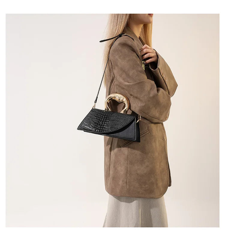 Solid Alligator PU Shoulder and Crossbody Bags Personality Designer Style High Quality Hand Bags for Women 2024 Fashion Hot Sale