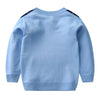 Autumn and winter boy warm sweater plaid lattice long -sleeved sweater college style baby boy knit sweater