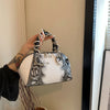 MOODS Designer Luxury Bags For Women Crocodile Pattern Top-handle Shell Bag With Snake Hardware Wild Shoulder Crossbody Handbags