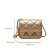 Simple And Versatile Texture Mini Bag With Gold Ball Chain Strap Shoulder Bag Crossbody Bag 	Purse Women's Bag