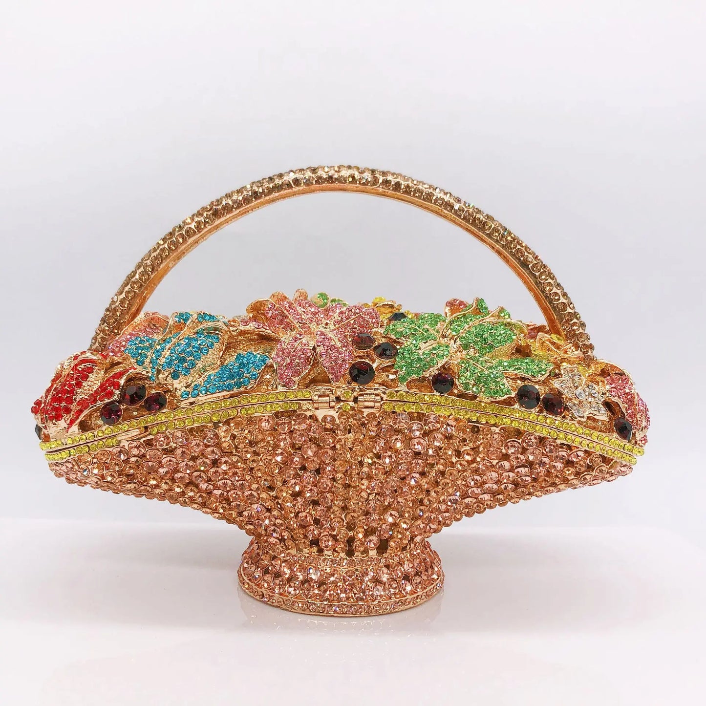 The New Diamond-Encrusted Dinner Baskets Bag Women's Handbag Cross-Body Evening Clutch Flower Elegant Bags Vintage Crystal Bags