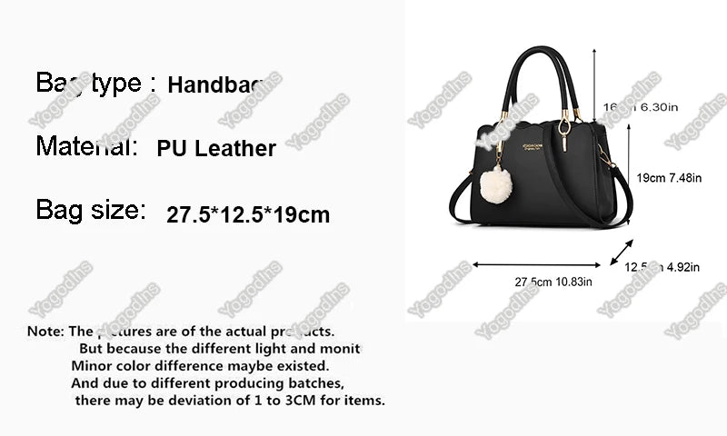 New Fashion Middle Aged Mom Shoulder Crossbody Bag Large Capacity Women's Handbag with Pendant
