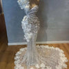 Gorgeous Ruffles Ivory Evening Dress Dubai One Shoulder Chapel Train Wedding Party Dresses Arabic Mermaid Prom Gowns Customized