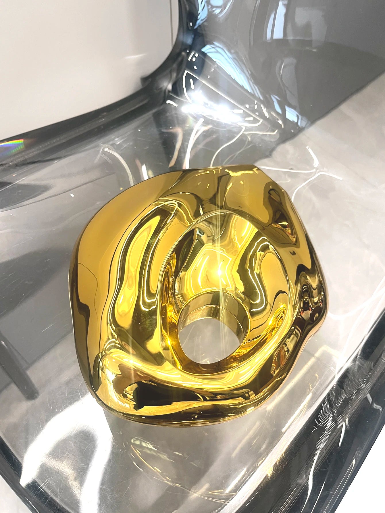 Golden Evening bag Purses and handbag luxury Designer shoulder bags funny shape Party Wedding Acrylic Shiny Clutch purse