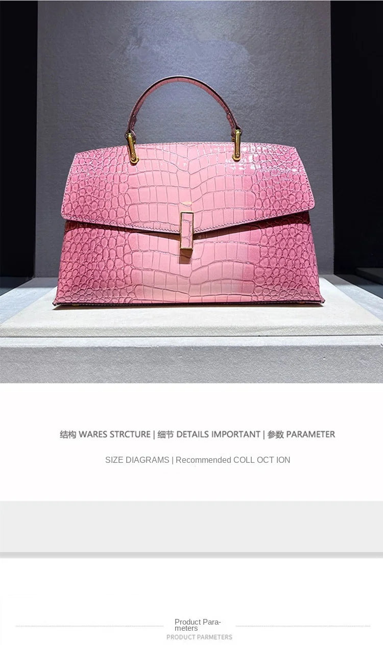 Crocodile Pattern Leather Women's Handbags Luxury Fashion Lady Shell Shoulder Crossbody Bag Top Handle Messenger Bags