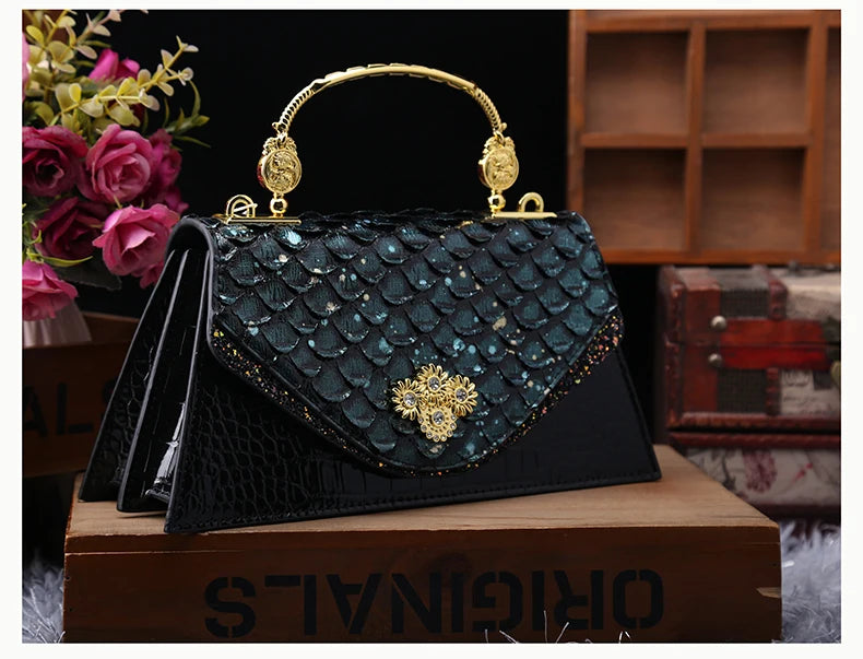 Leather Women's Bag 2025 New Fashion Snake-print Cowhide Small Handbags Shoulder Crossbody Bags Lady Party Messenger Shell Bags